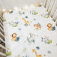 Watercolour Safari Animals (with Leaves) - Bedding