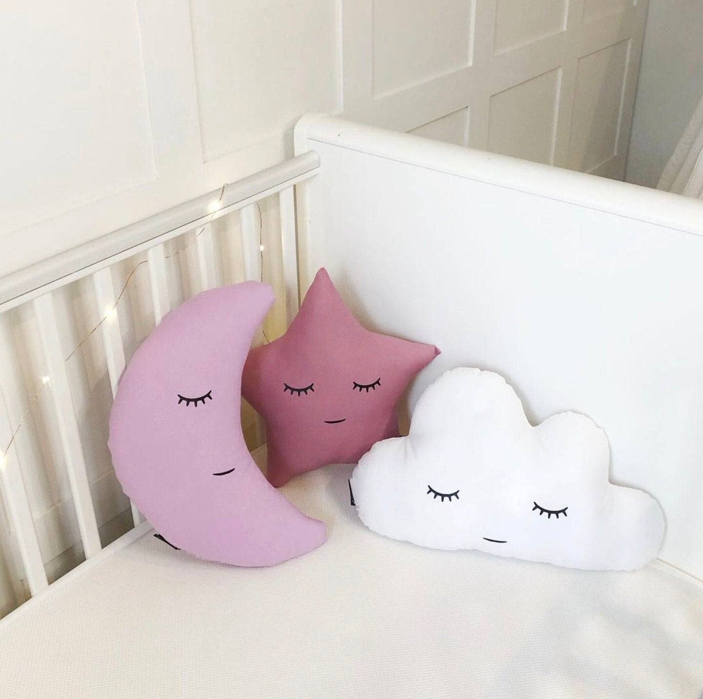 Sleepy Star, Moon, Cloud - Plush Pillow