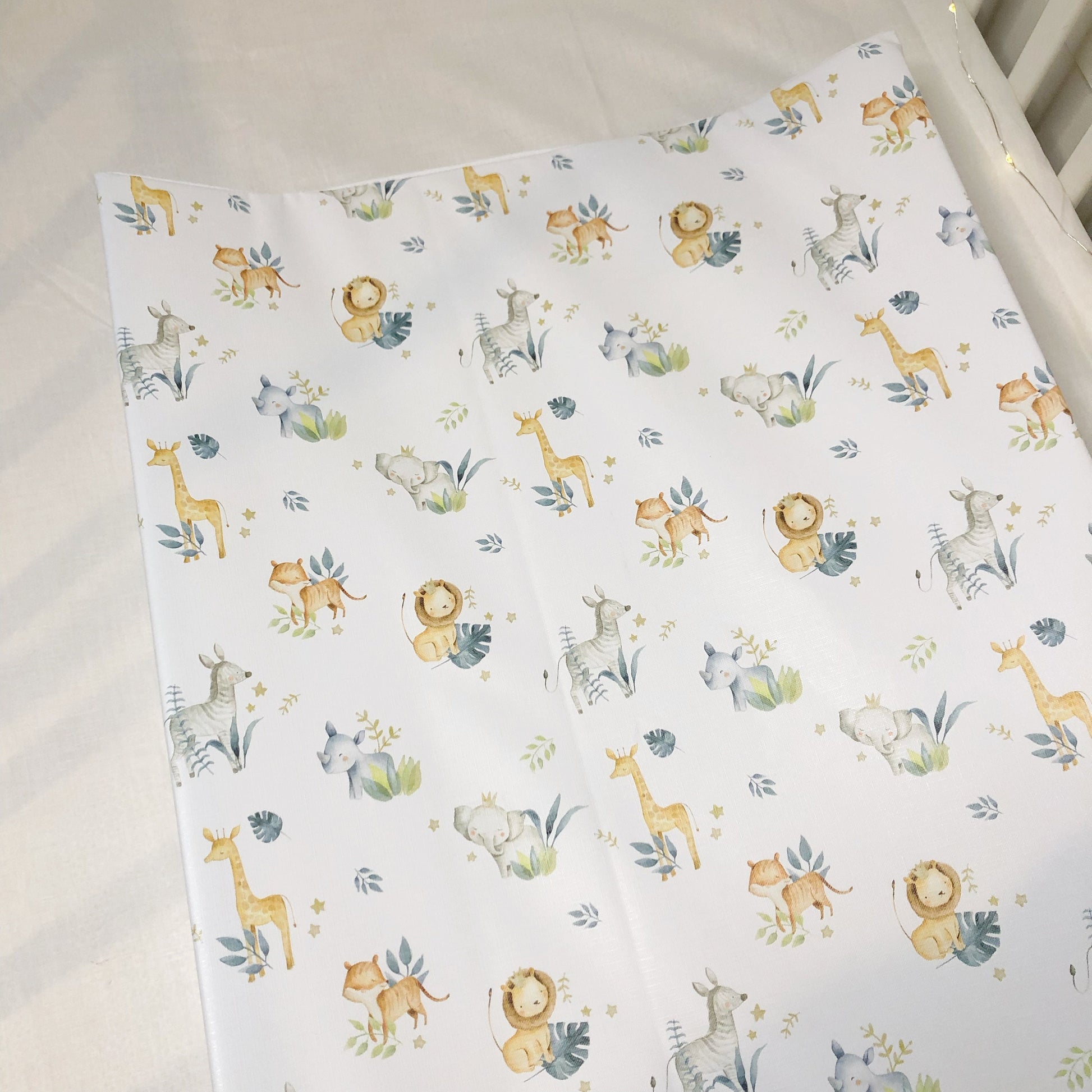 Safari Animals (with Leaves) - Baby Changing Mat