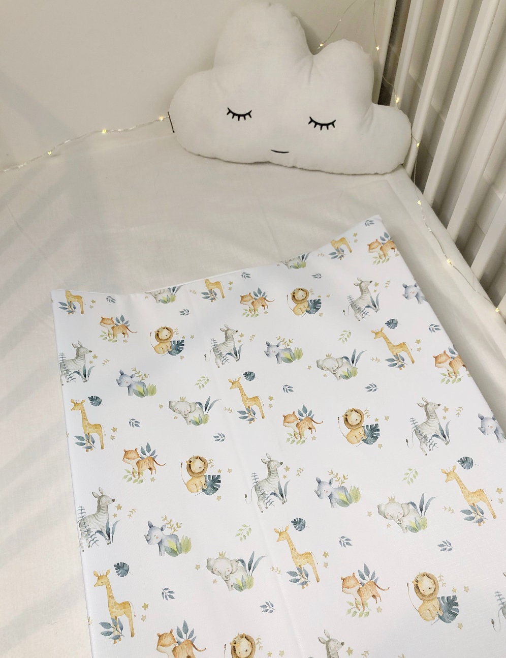 Safari Animals (with Leaves) - Baby Changing Mat