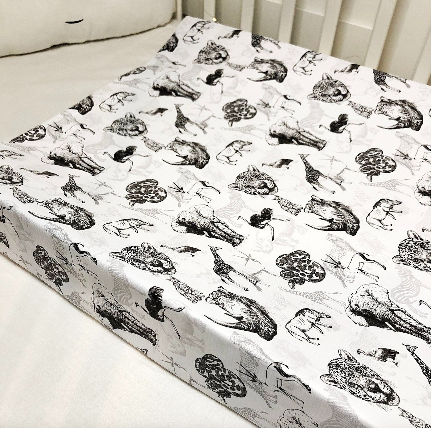 Monochrome Safari - Baby Changing Mat