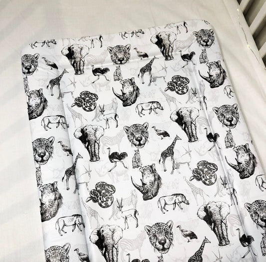 Monochrome Safari - Baby Changing Mat