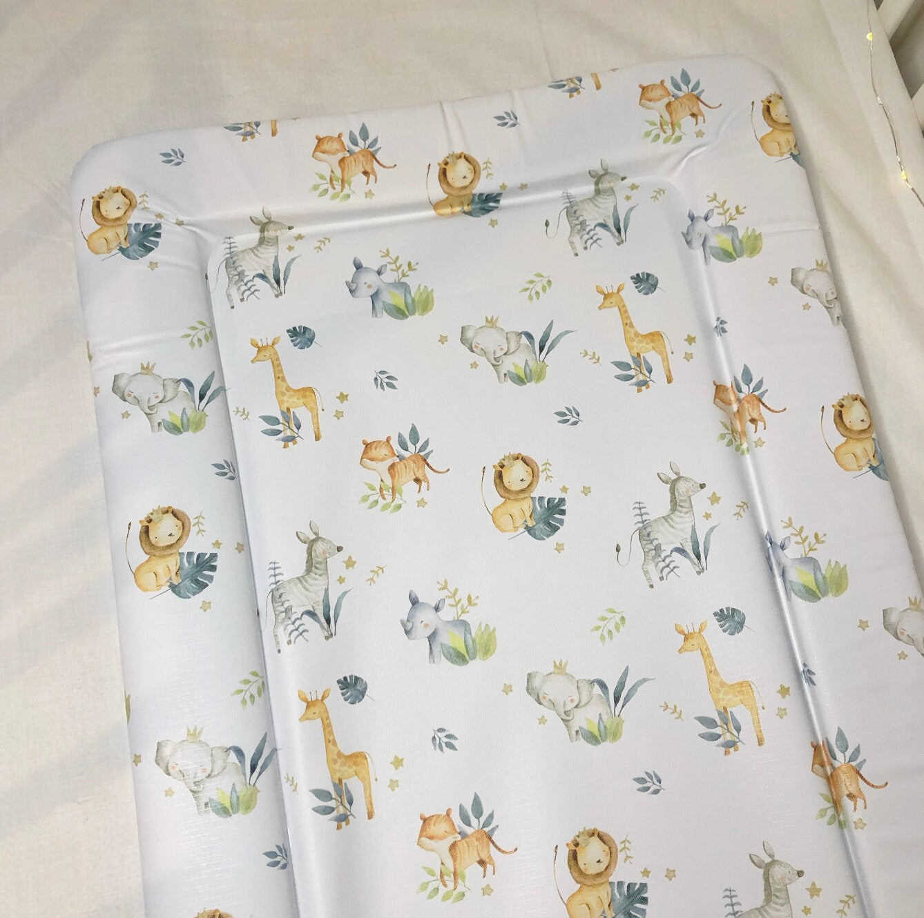 Safari Animals (with Leaves) - Baby Changing Mat