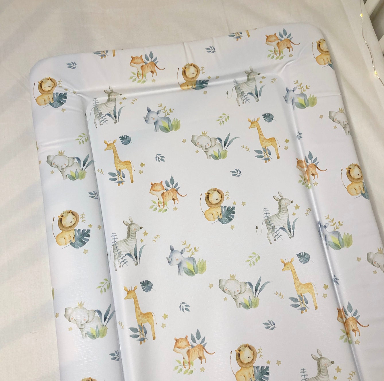 Safari Animals (with Leaves) - Baby Changing Mat
