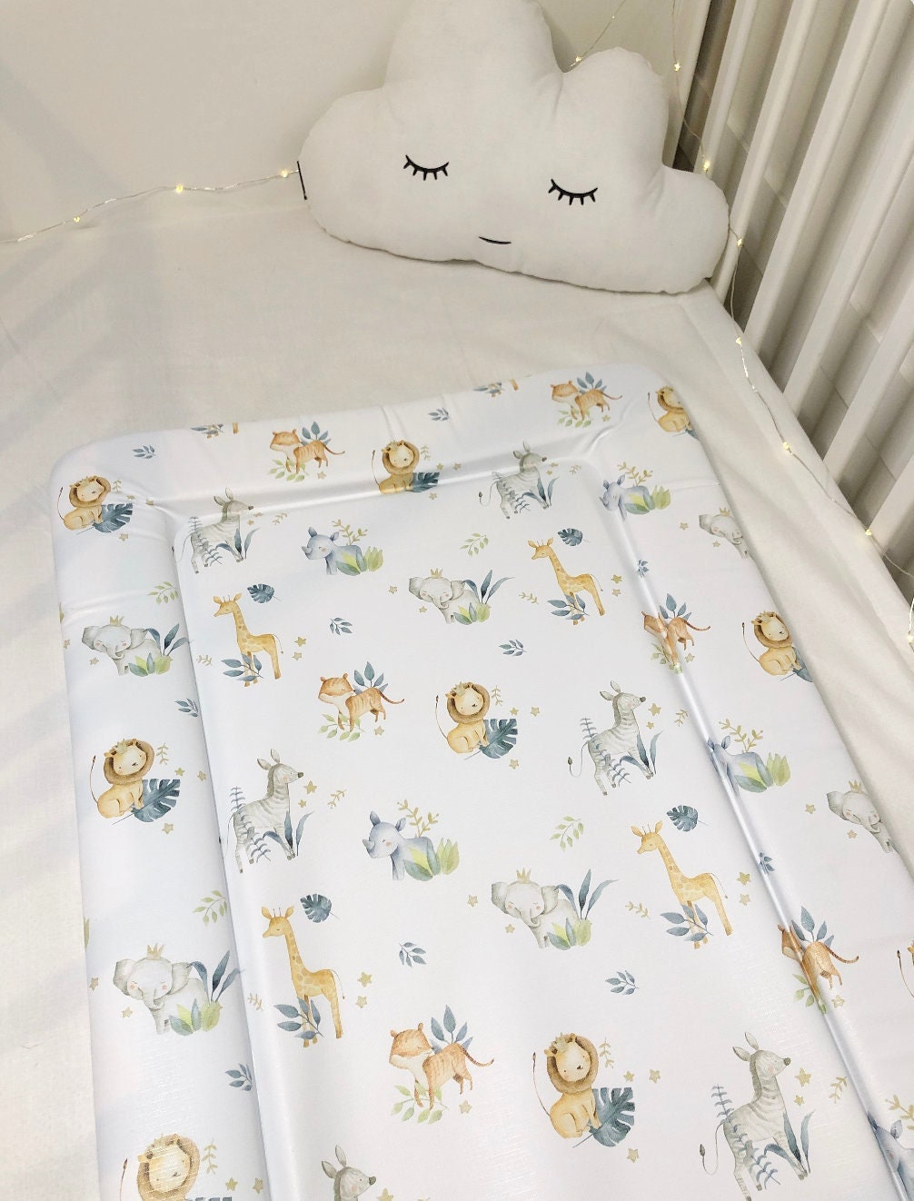 Safari Animals (with Leaves) - Baby Changing Mat
