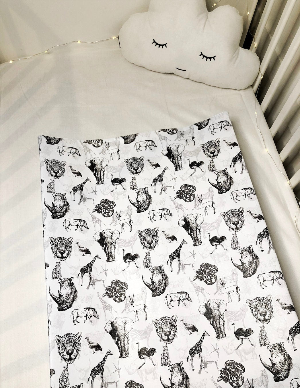 Monochrome Safari - Baby Changing Mat