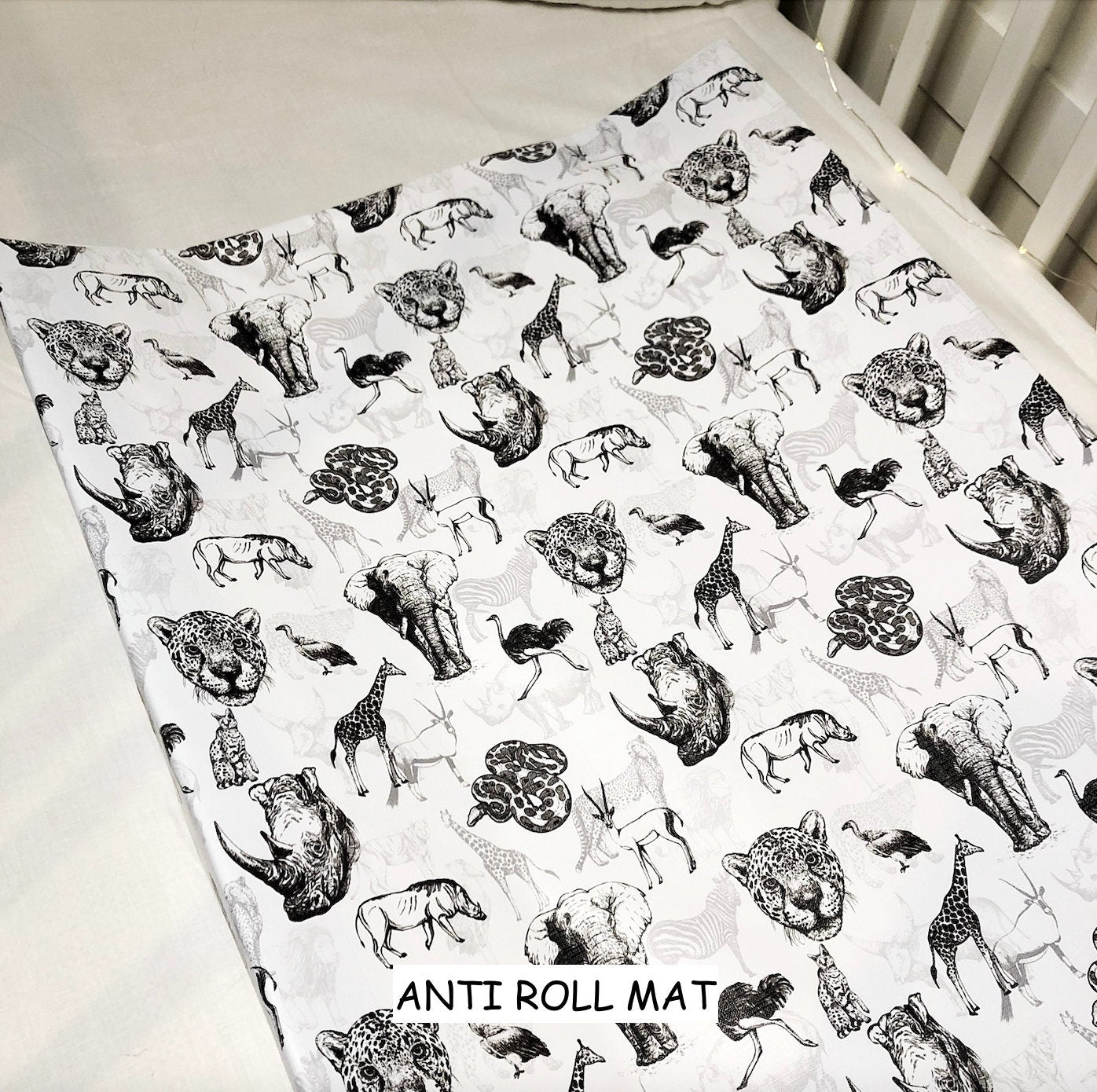 Monochrome Safari - Baby Changing Mat