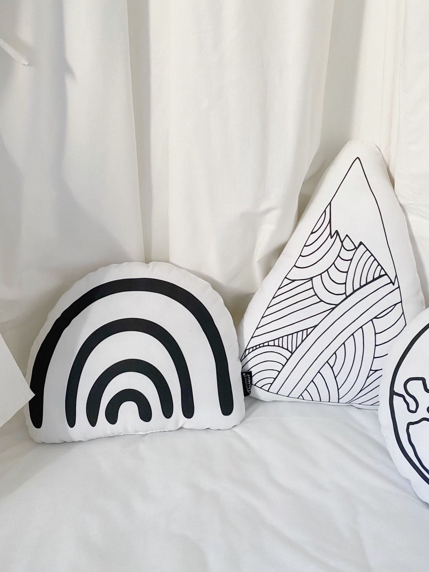 Monochrome Rainbow - Plush Pillow