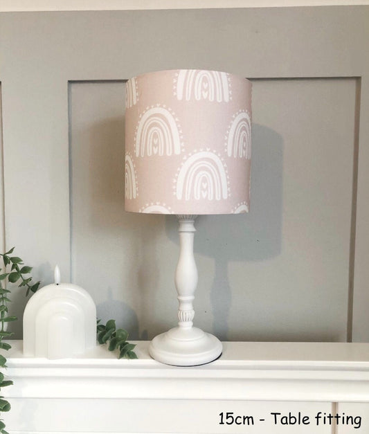 Pink Rainbows and Dots- Lampshade