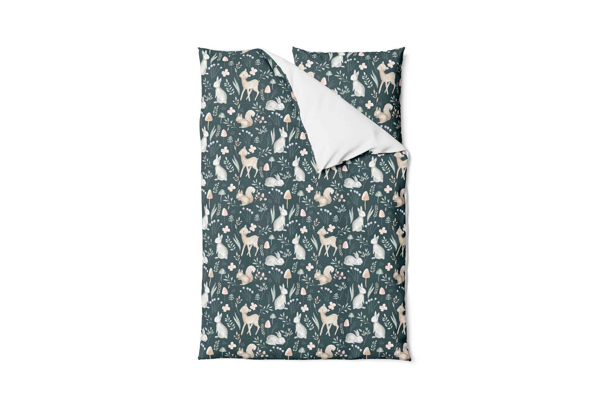 Dark Sketched Woodland Animals - Bedding