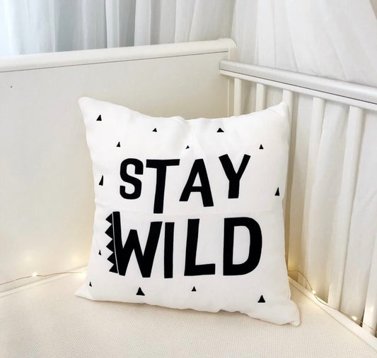 Monochrome Pillow CASE, Cushion, baby gift, Pillows, Children's Decor, decor, baby shower gift, Nursery pillow, kids pillows, STAY WILD