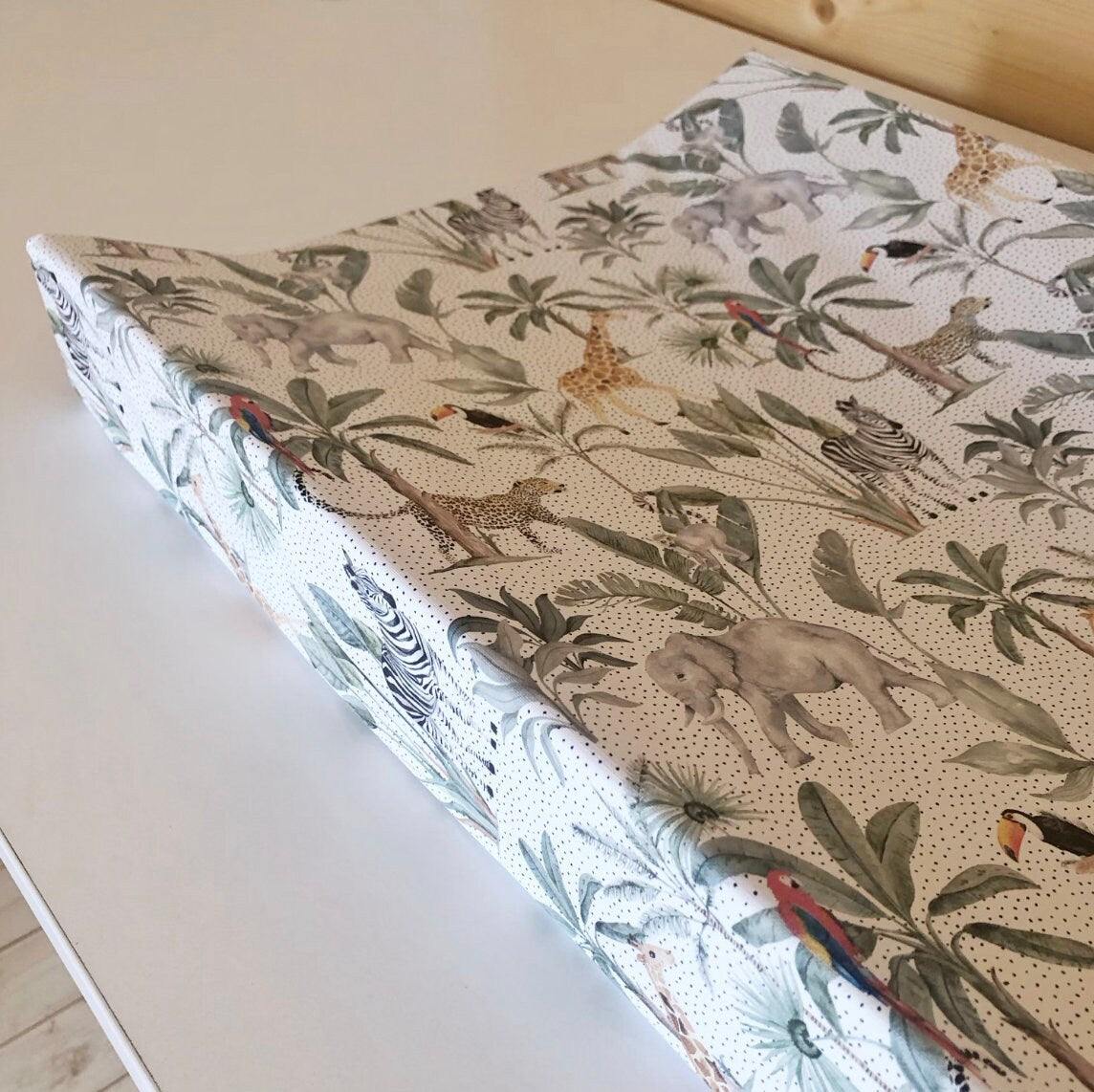 Baby Changing Mat - Safari Jungle Spots, Nappy Changing Mat, Waterproof Mat, Baby Gift, Wedge Changing Mat, Safari Animal Nursery Decor