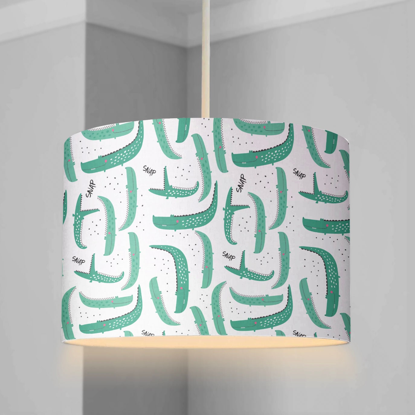 Crocodiles, Green - Lampshade
