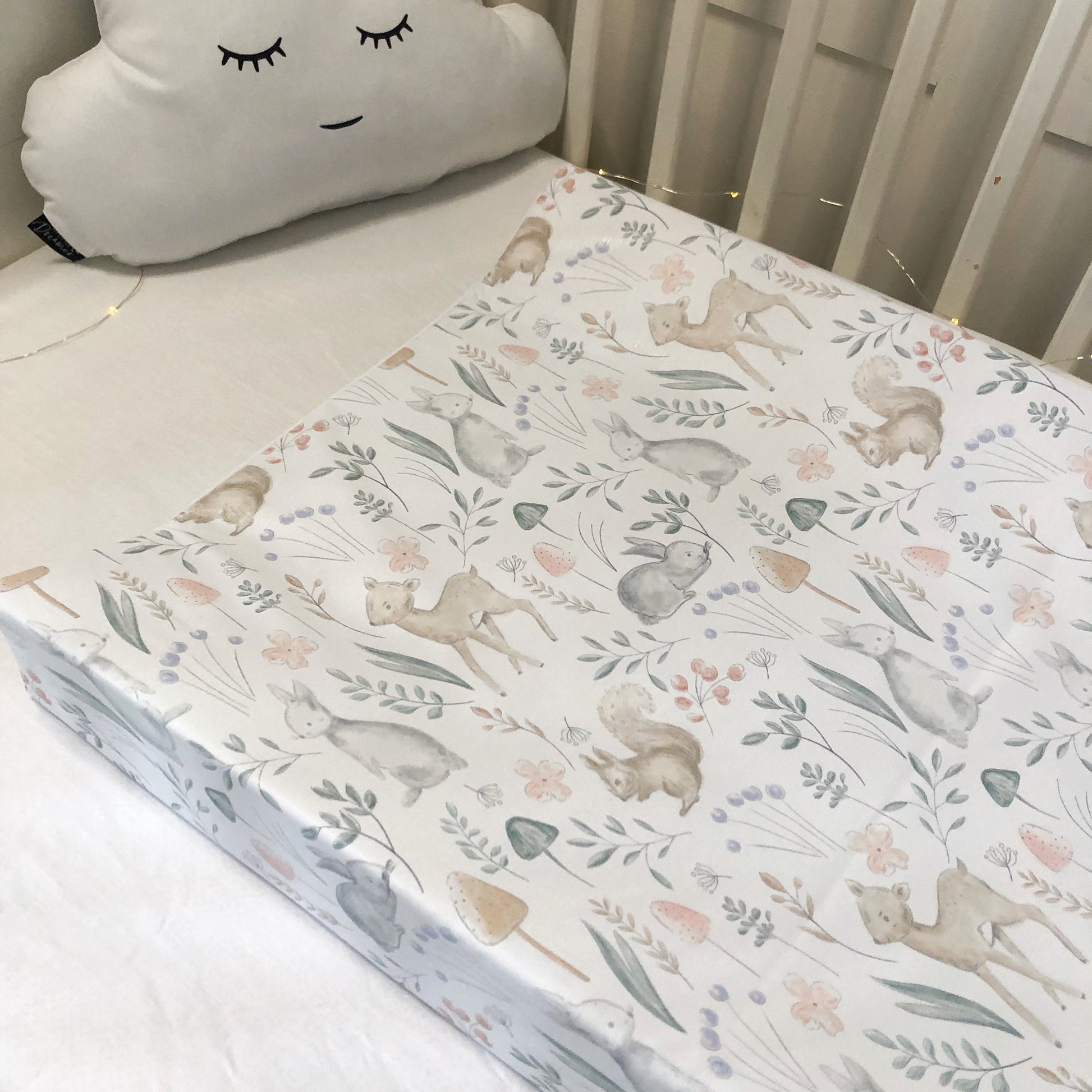 Sketched Woodland Animals - Baby Changing Mat
