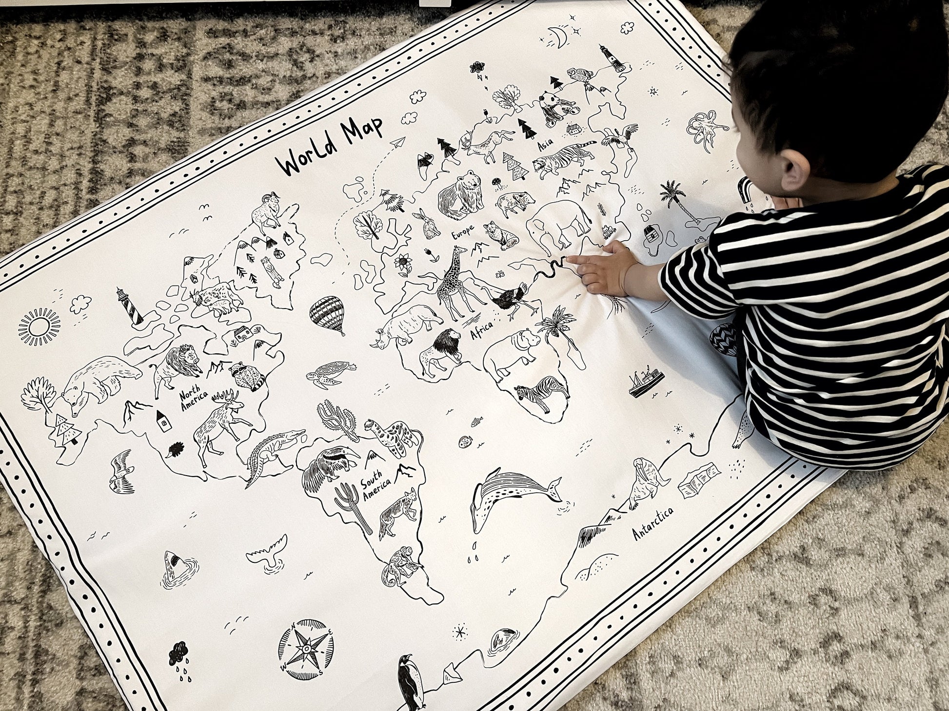 World Map Play Mat - 90cm x 120cm