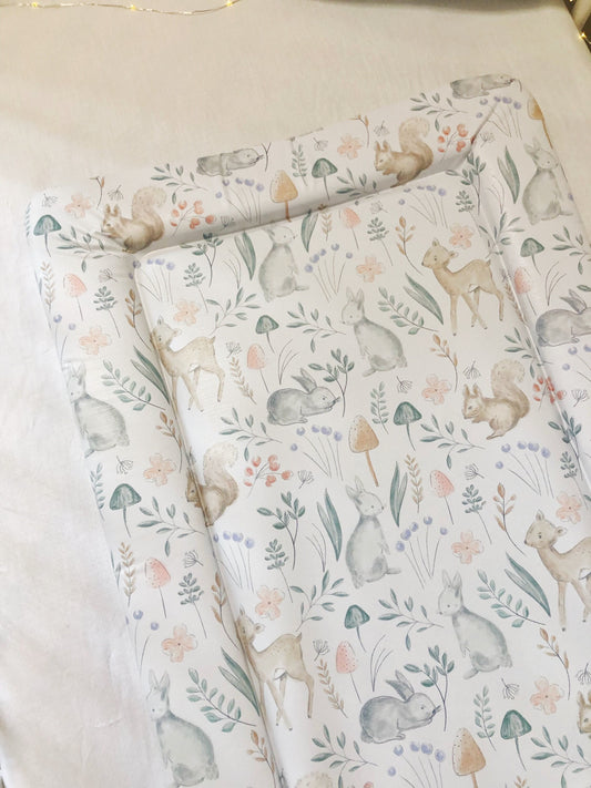 Sketched Woodland Animals - Baby Changing Mat