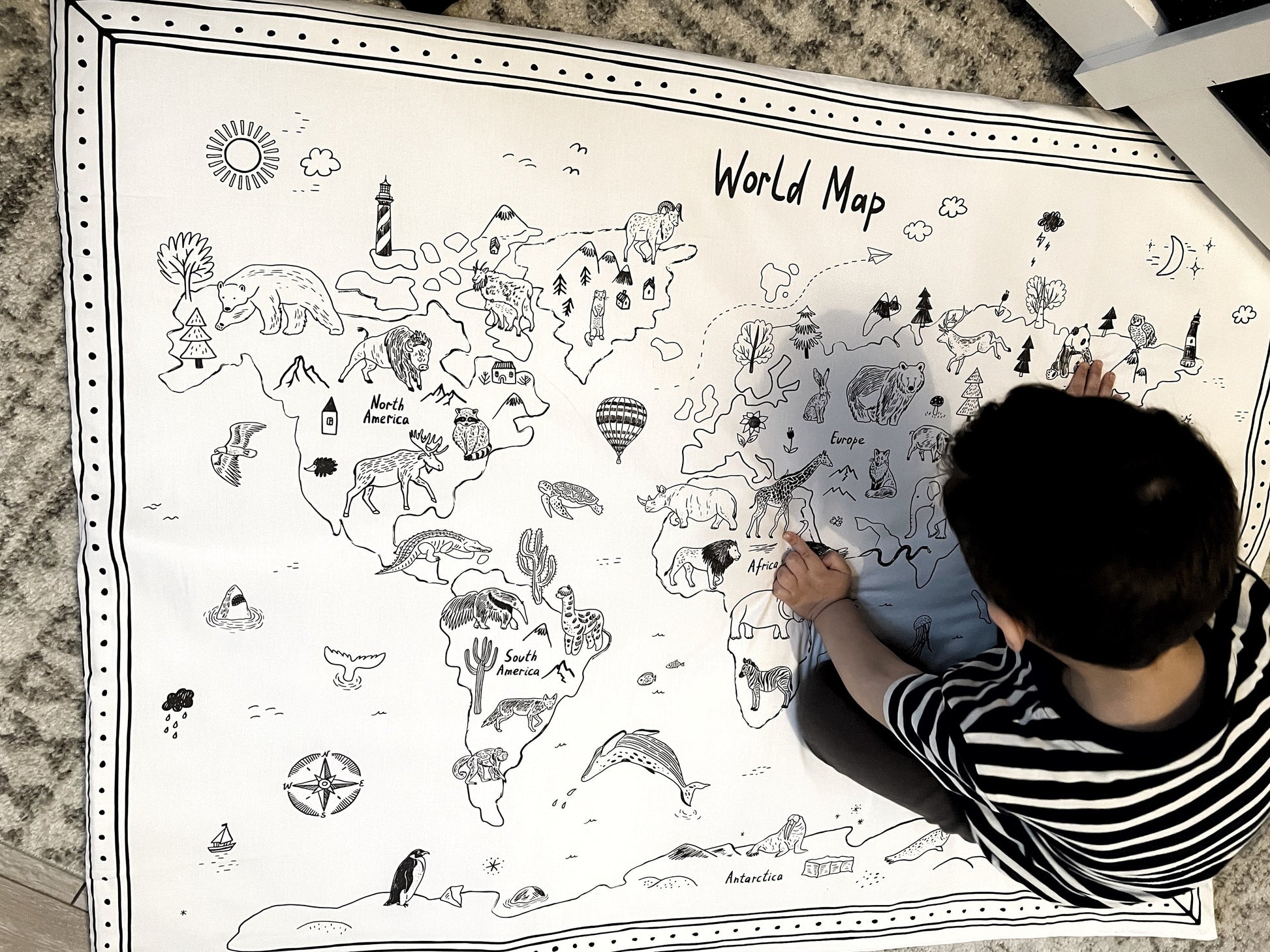 World Map Play Mat - 90cm x 120cm