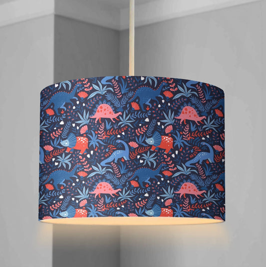 Dinosaurs, Pink & Blue - Lampshade