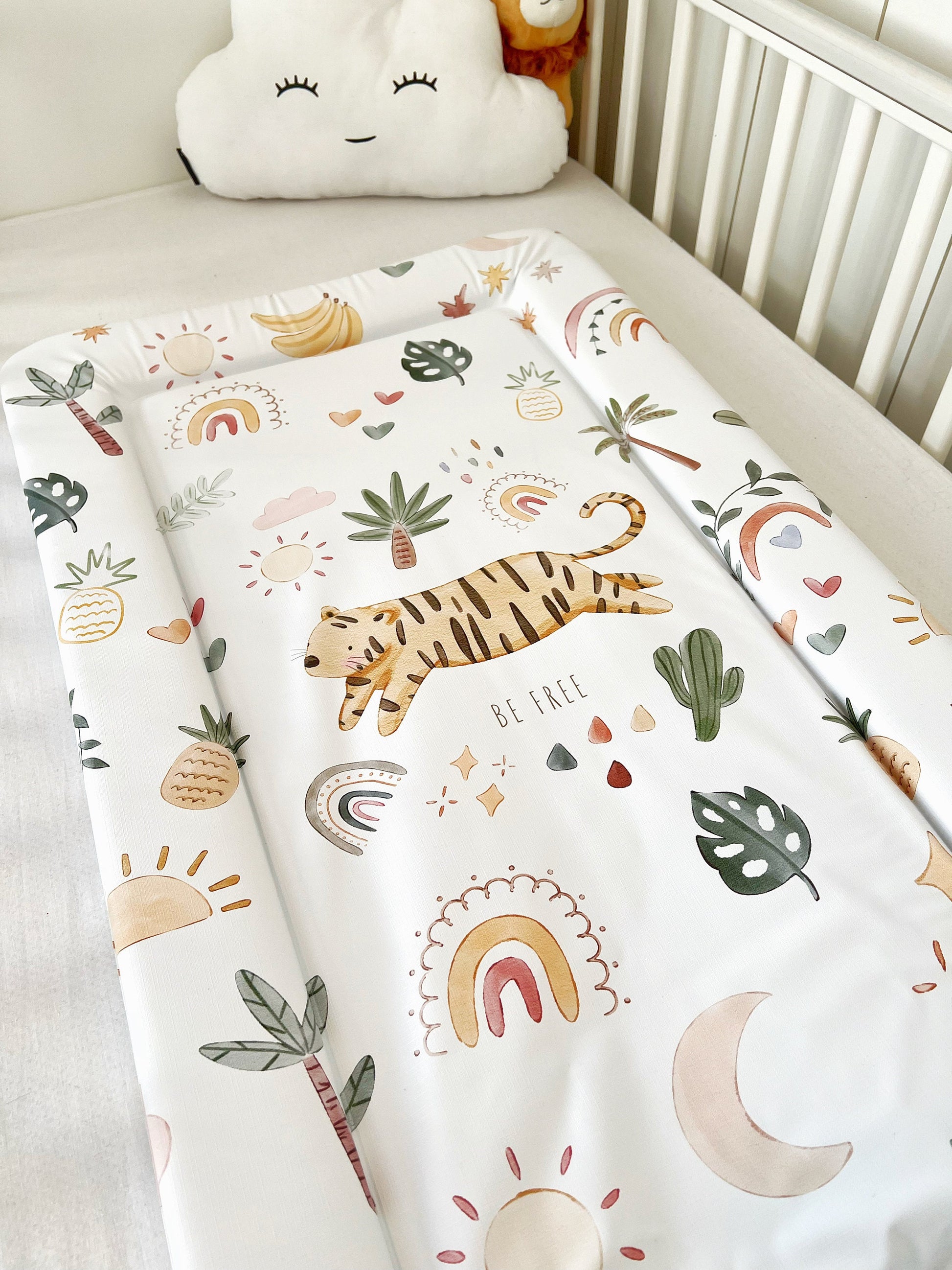 Safari Tiger 'Be Free' - Baby Changing Mat