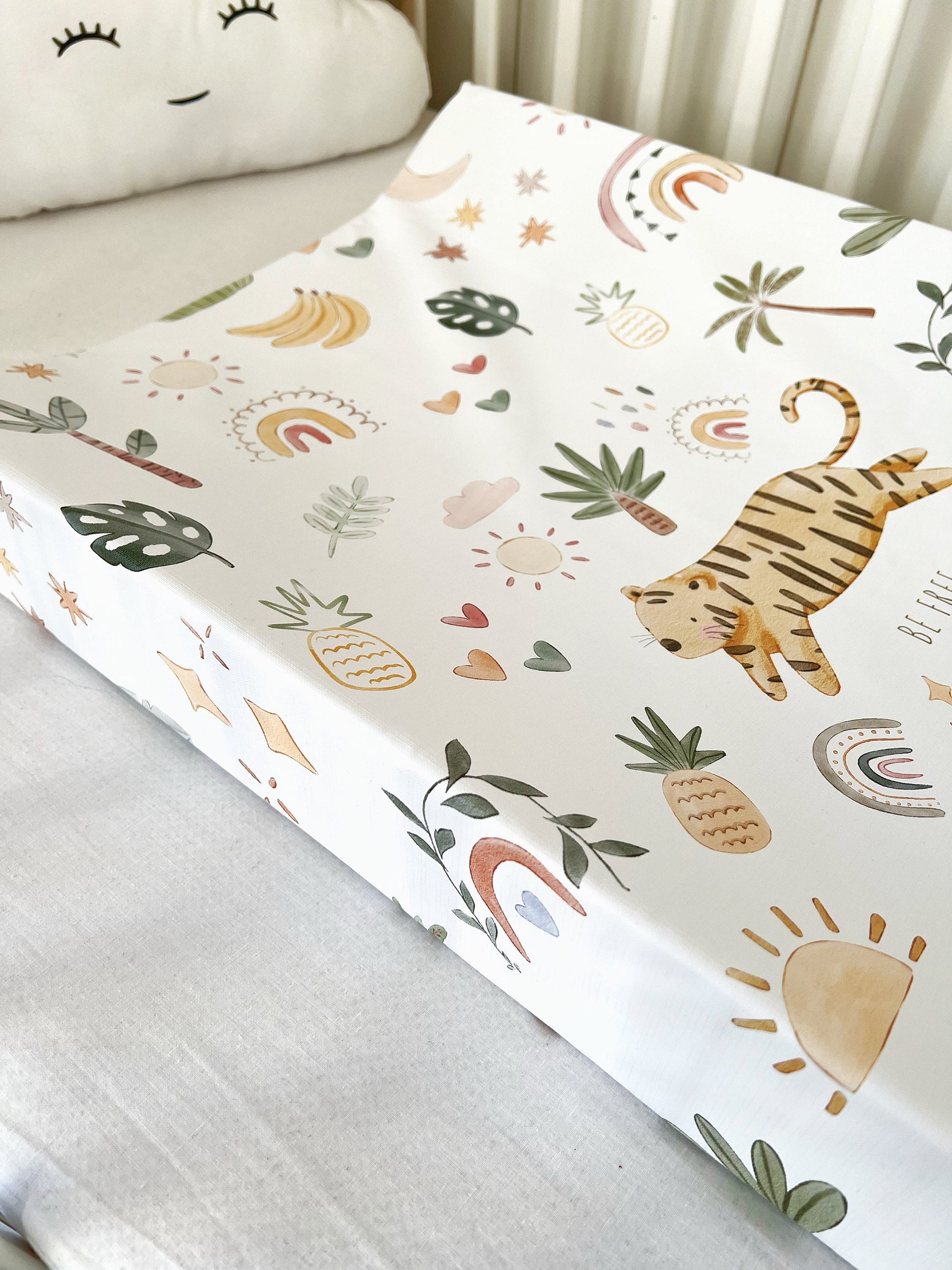 Safari Tiger 'Be Free' - Baby Changing Mat