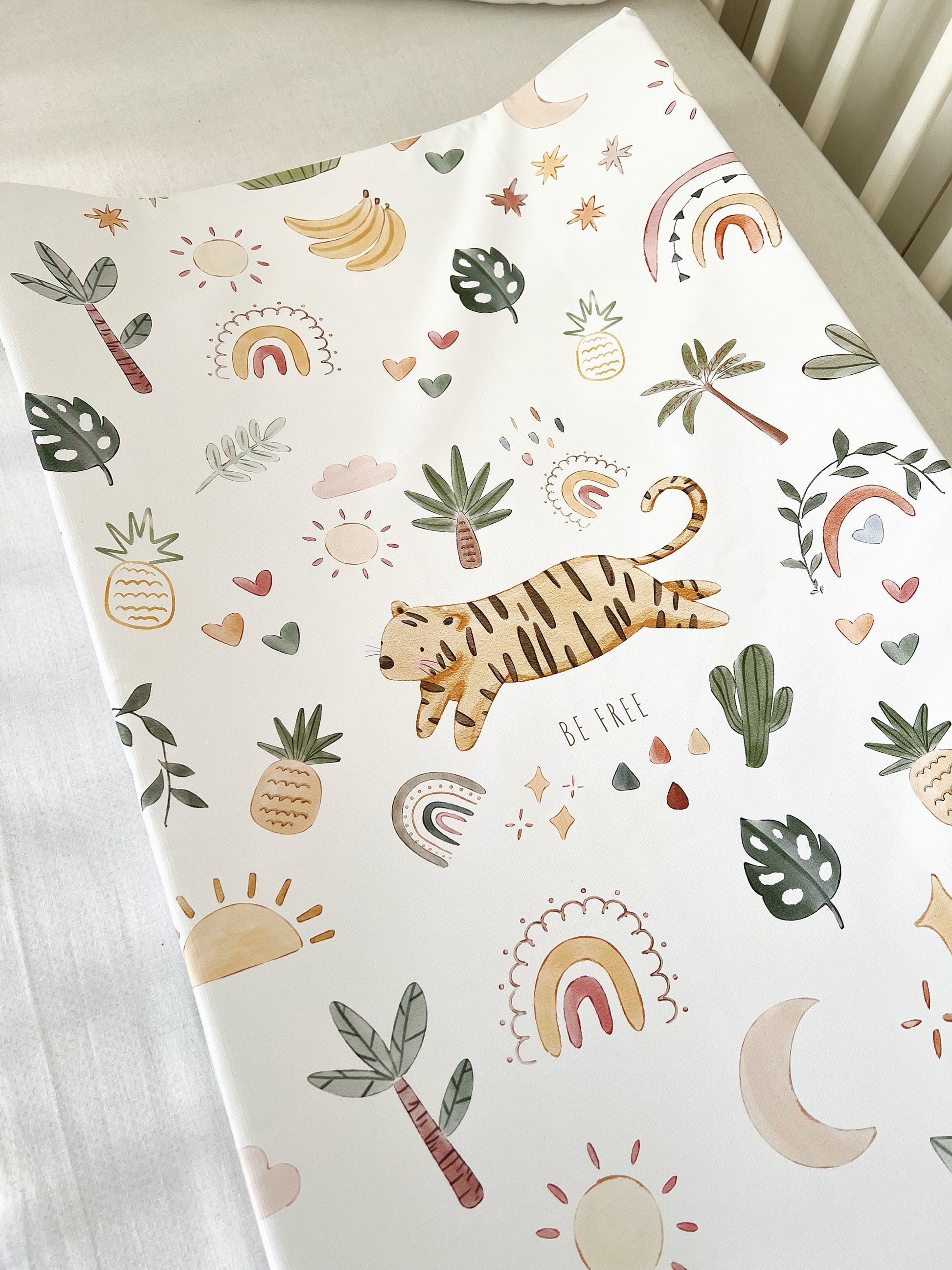 Safari Tiger 'Be Free' - Baby Changing Mat