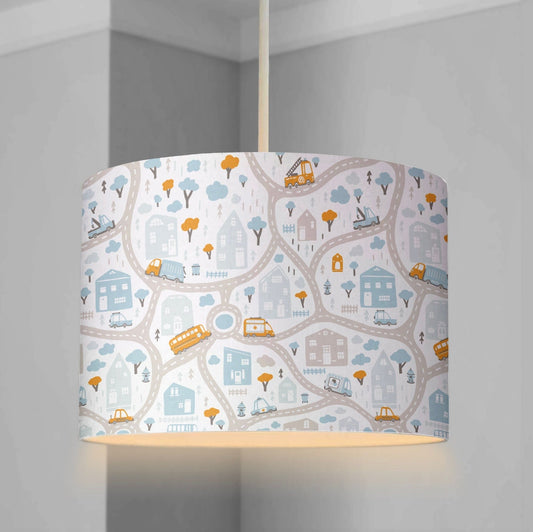 City Map with Roads - Lampshade