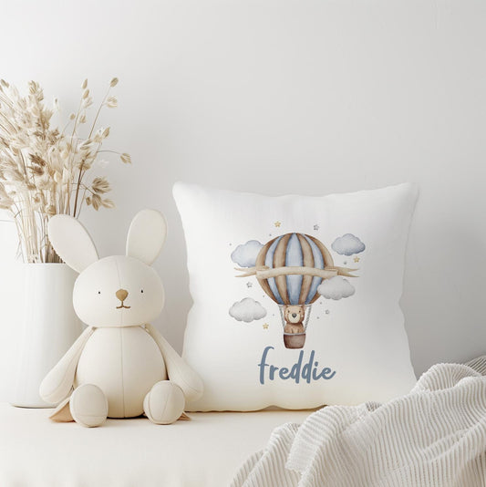 Hot Air Balloon Pillow with personalisation - Square Pillow