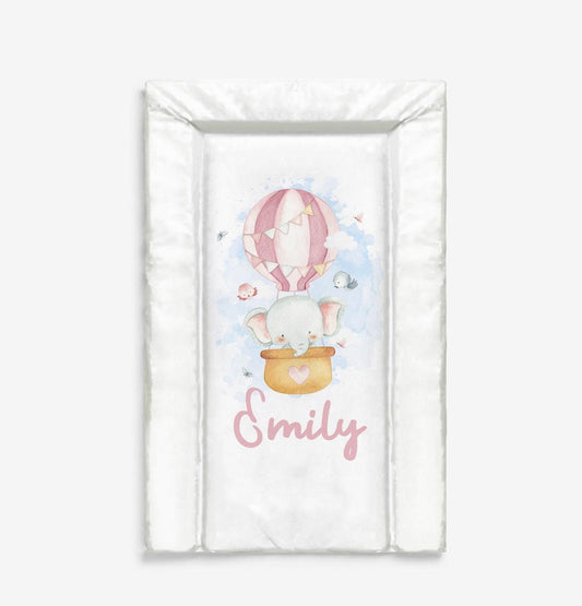Personalised Elephant in Hot Air Balloon - Baby Changing Mat