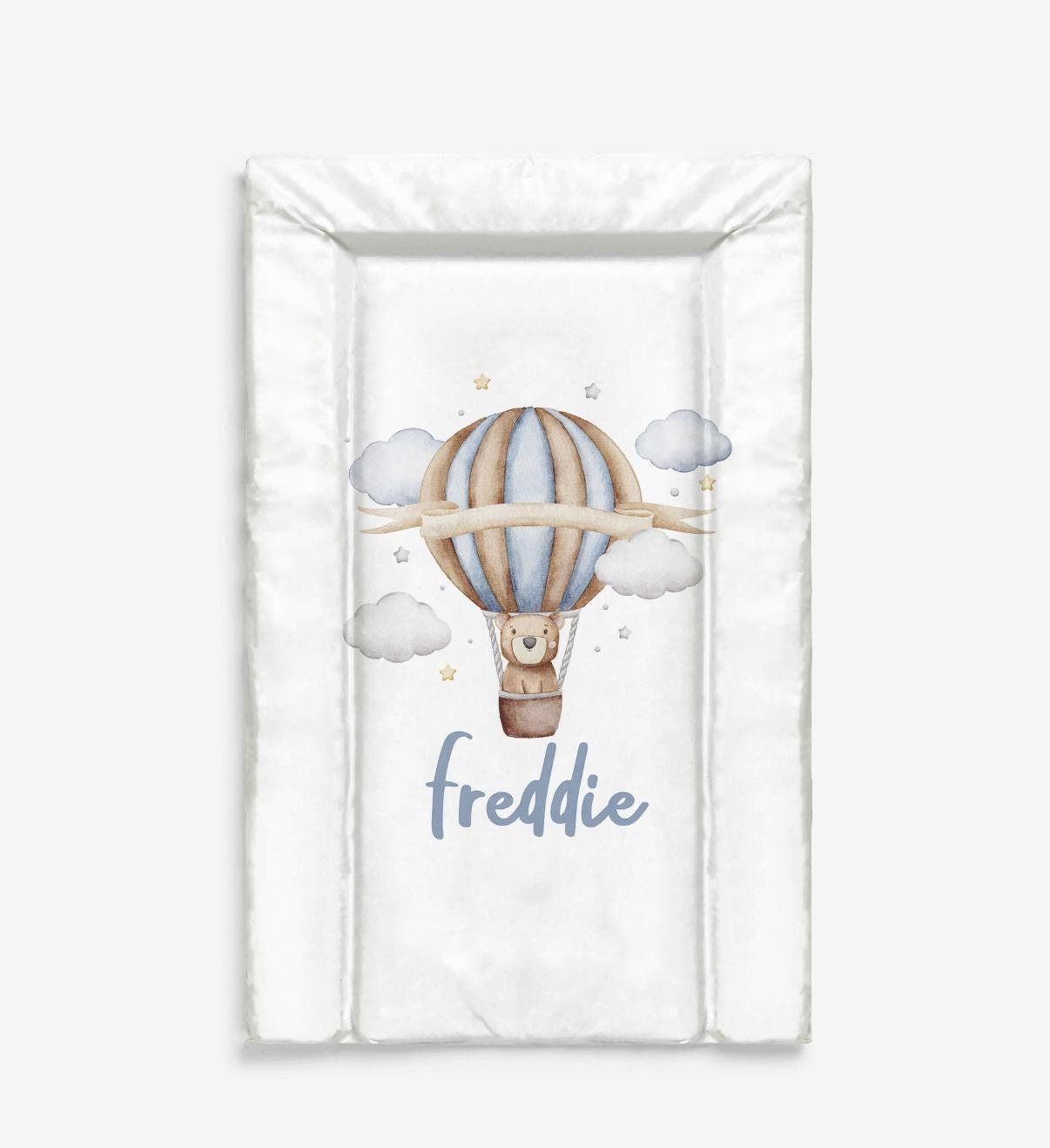 Personalised Hot Air Balloon, Blue - Baby Changing Mat