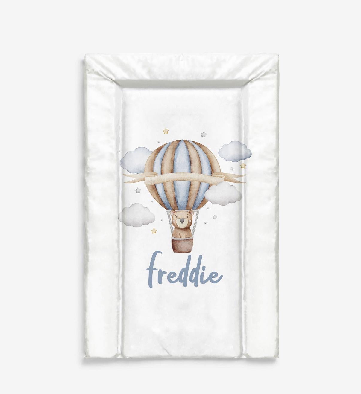 Personalised Hot Air Balloon, Blue - Baby Changing Mat