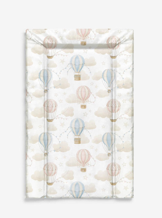 Multiple Hot Air Balloons, Pink & Blue - Baby Changing Mat