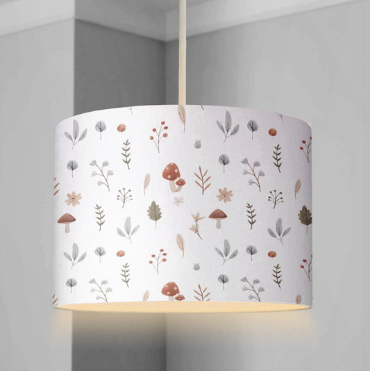 Woodland Mushrooms & Flowers - Lampshade