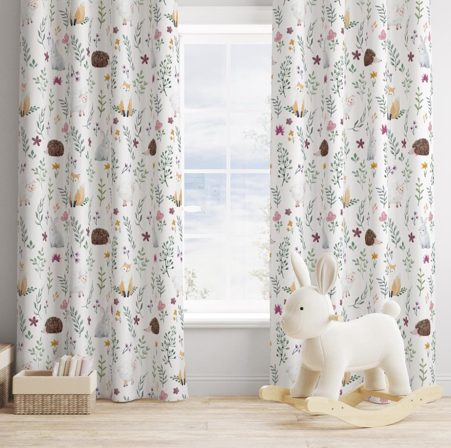 Woodland Foxes Animal Curtains, Nursery Curtains Blackout or Non Blackout, Curtains with Eyelets, Woodland, READY TO POST