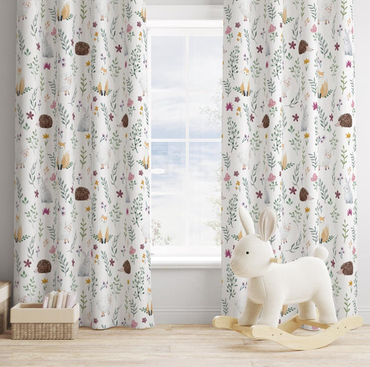 Woodland Foxes Animal Curtains, Nursery Curtains Blackout or Non Blackout, Curtains with Eyelets, Woodland, READY TO POST