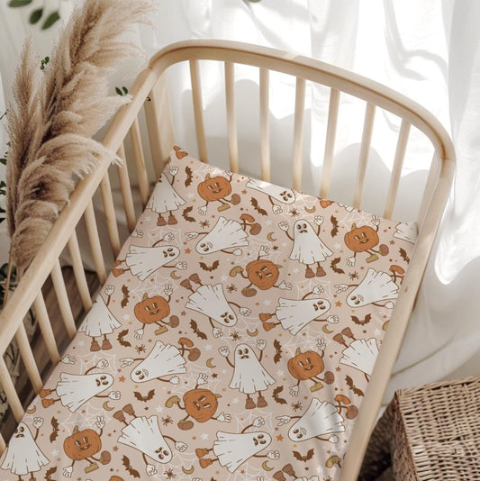 Boho Ghost Bedding, Kids and Baby Bedding, First Halloween, Duvet Covers, Fitted Sheets, Halloween Bedding, Spooky Bedding