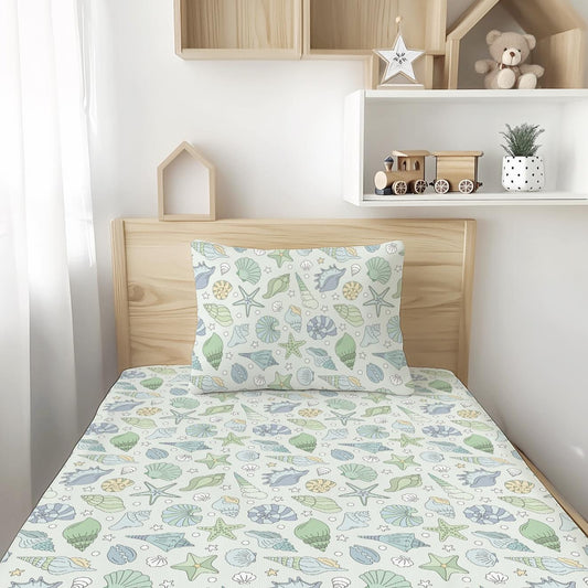 Green, Blue and Yellow Ocean Seashell - Bedding