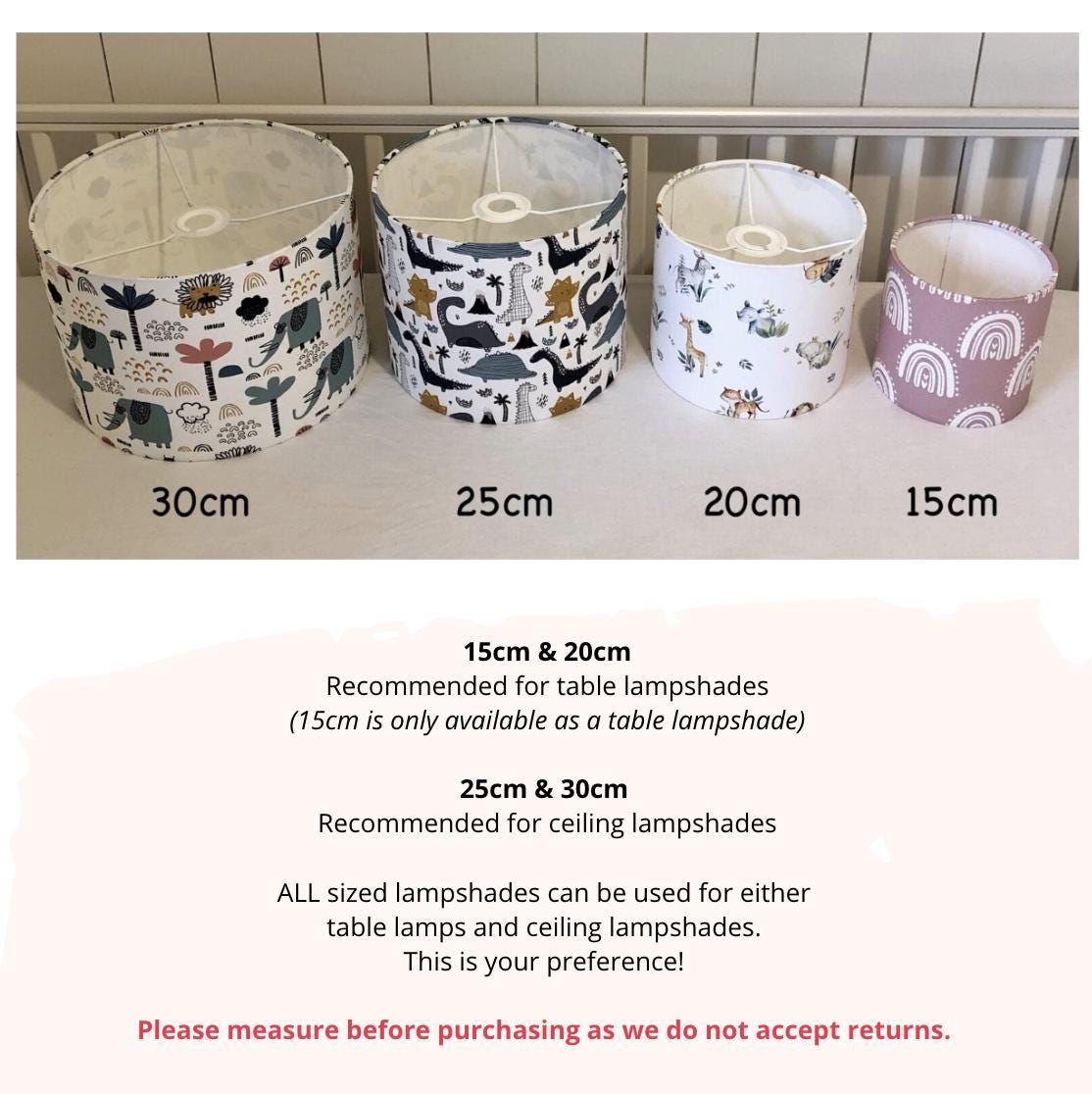 LAMPSHADE - Nursery Stars - Black, Lampshade or Table lampshade - Childrens Room Lampshade - Round Lampshade