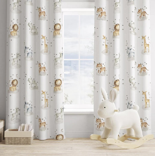 Cute Safari Animals - Curtains (Standard or Blackout)