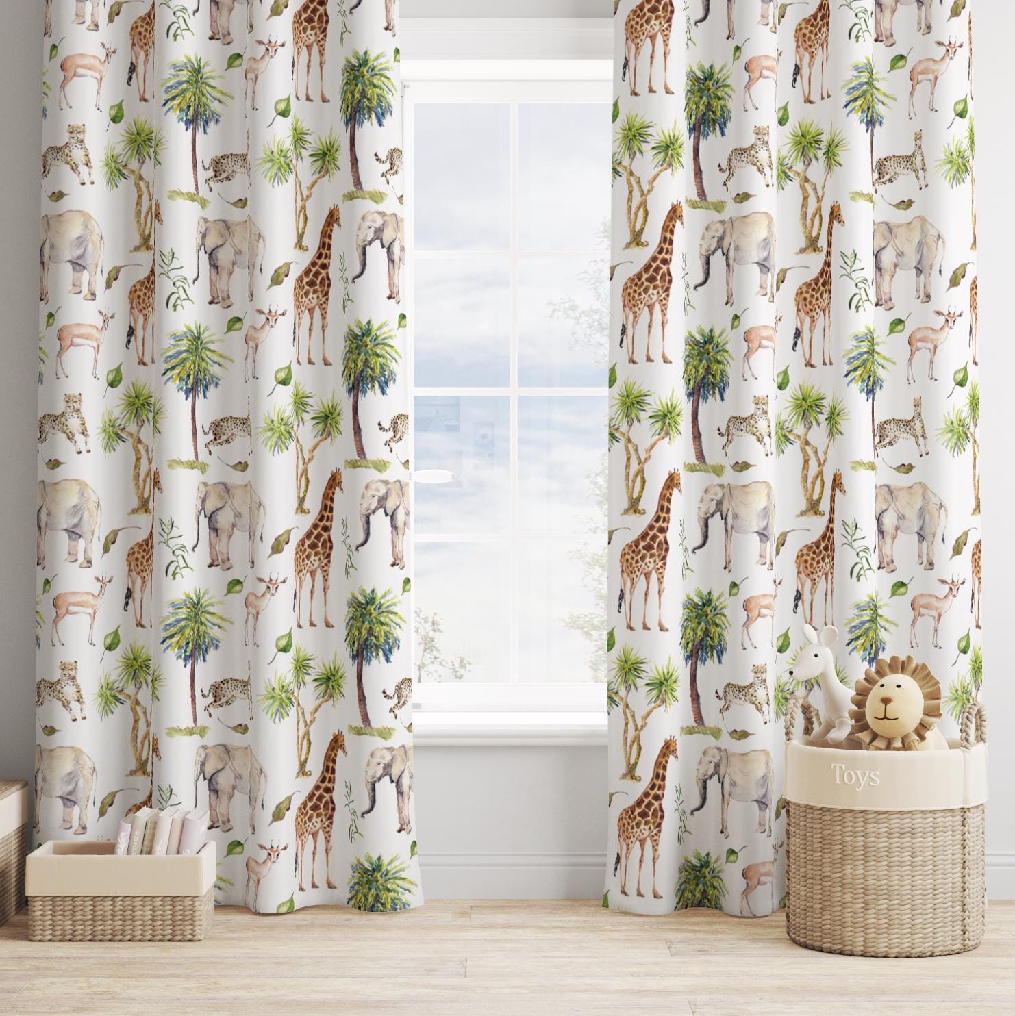 Safari Jungle, Green - Curtains (Standard or Blackout)