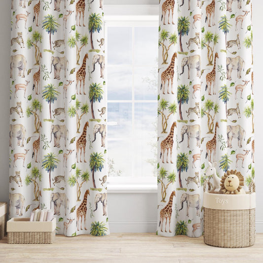 Safari Jungle, Green - Curtains (Standard or Blackout)