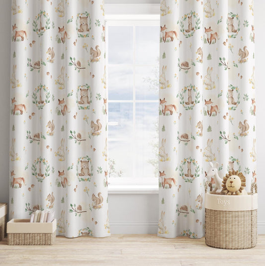 Woodland Bear Animals - Curtains (Standard or Blackout)