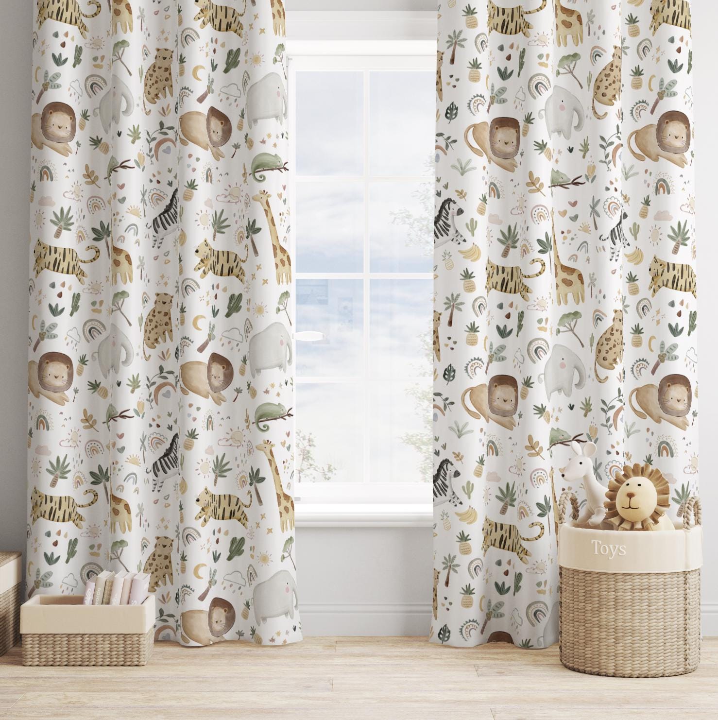 Safari Doodles - Curtains (Standard or Blackout)
