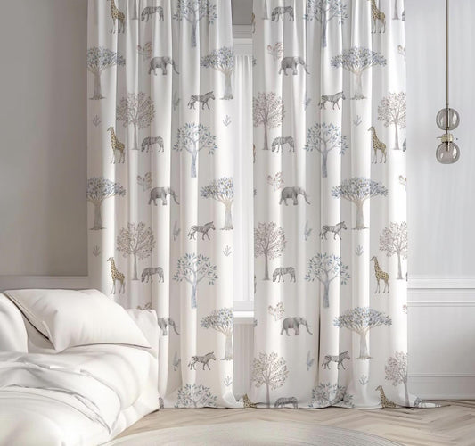 Watercolour Plain Safari - Curtains (Standard or Blackout)