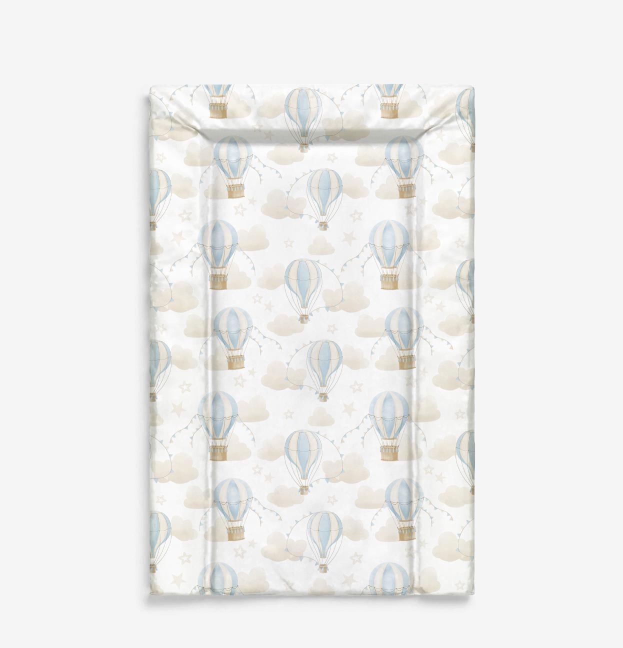Multiple Hot Air Balloons, Blue - Baby Changing Mat