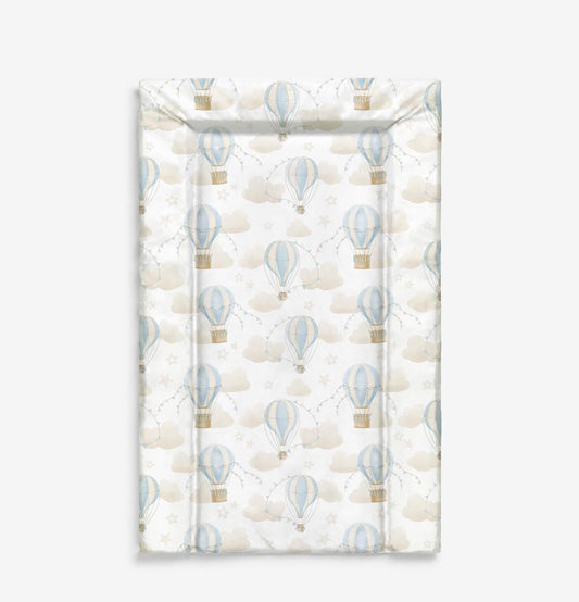 Multiple Hot Air Balloons, Blue - Baby Changing Mat