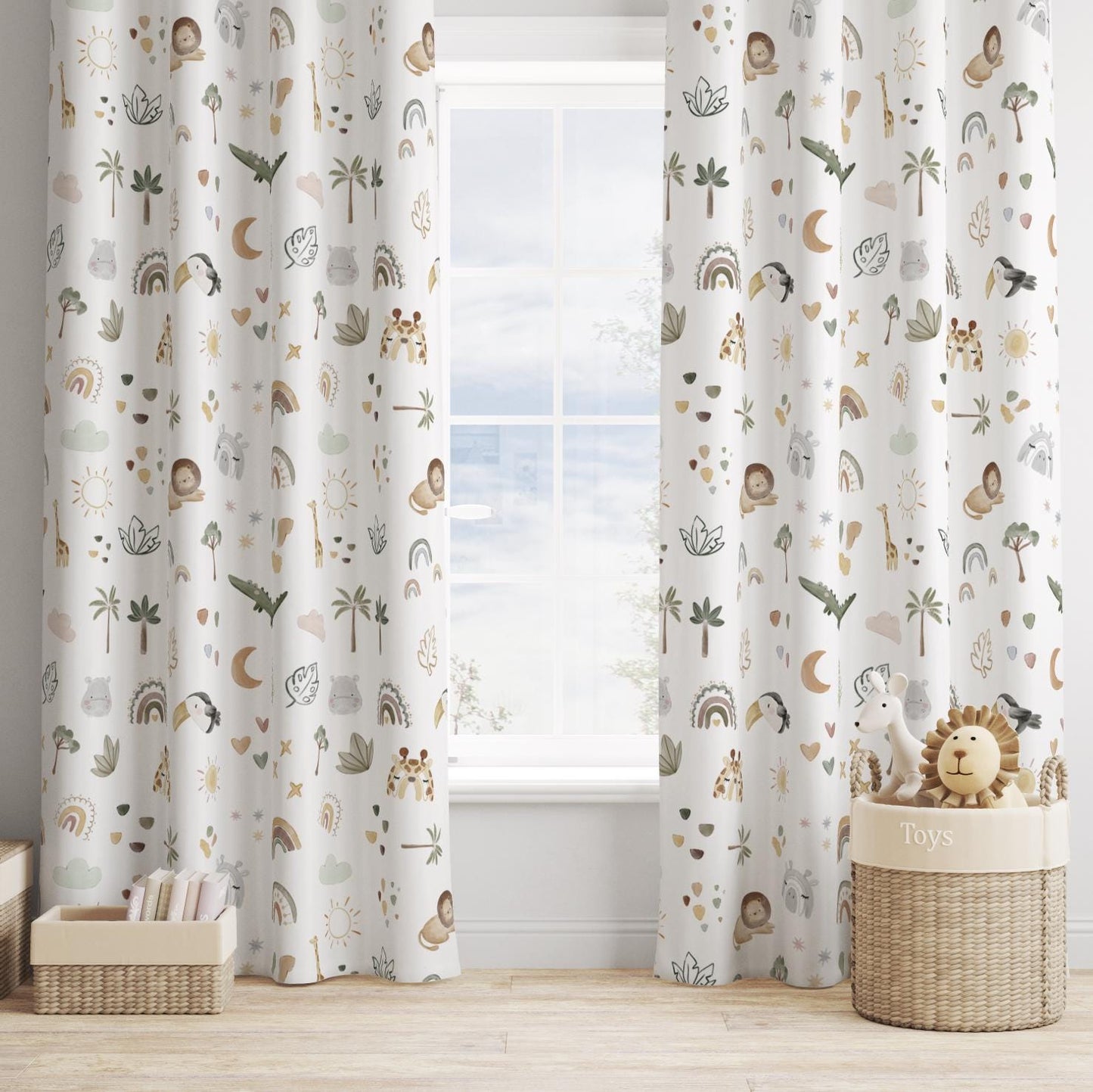 Little Safari Doodles - Curtains (Standard or Blackout)