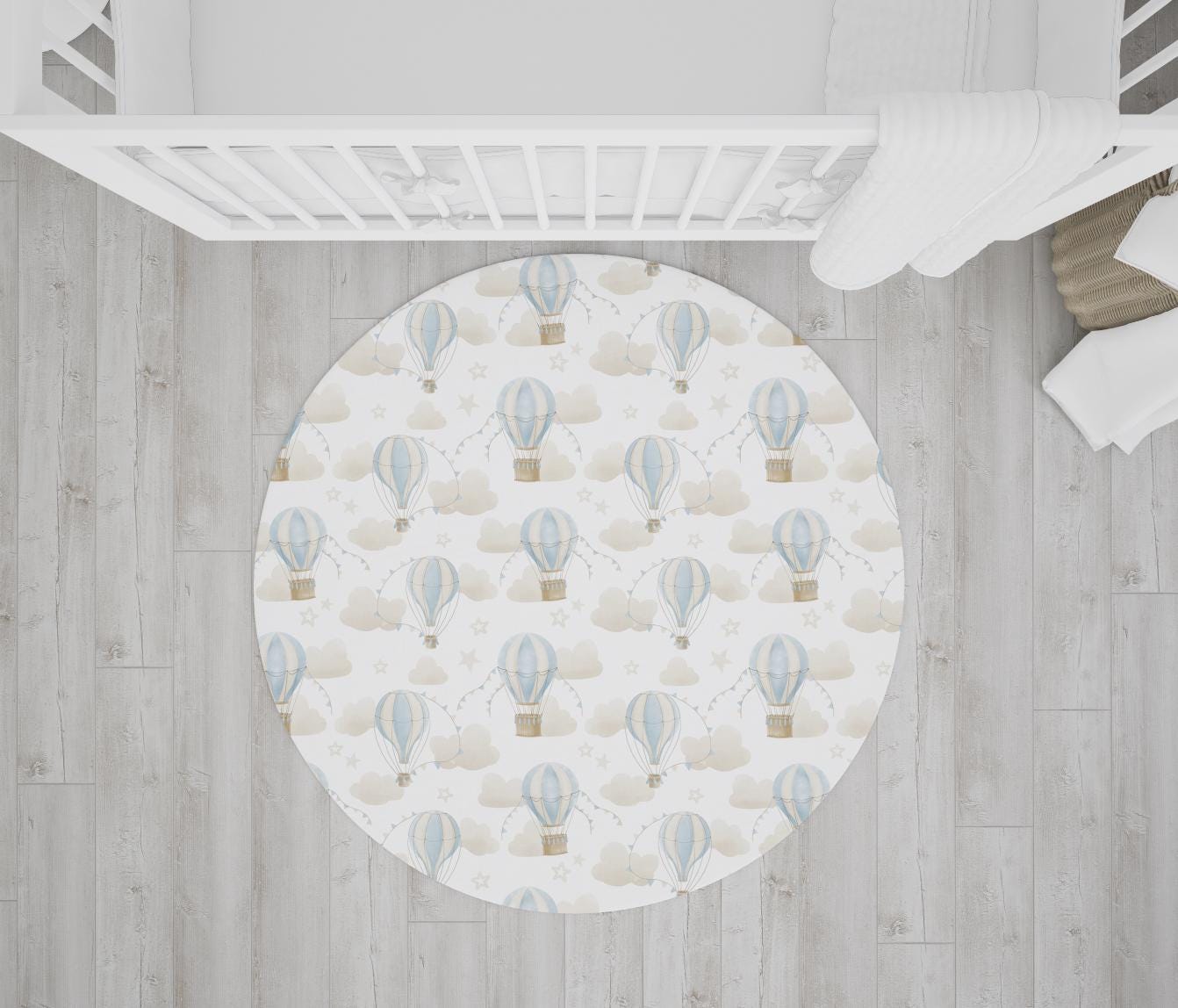 Multiple Hot Air Balloon, Blue - Rug