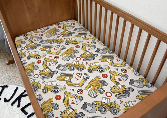 Yellow JCB Trucks and Diggers - Bedding