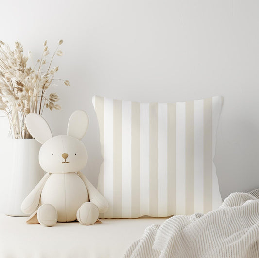 Beige Stripe - Square Pillow