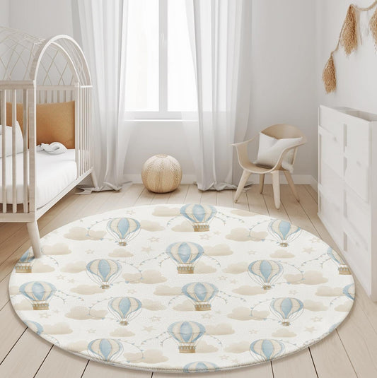 Multiple Hot Air Balloon, Blue - Rug